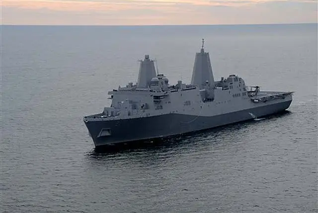 Photograph of the USS New York off the coast of Long Island as she heads to NYC by U.S. Navy, Petty Officer 1st Class Corey Lewis